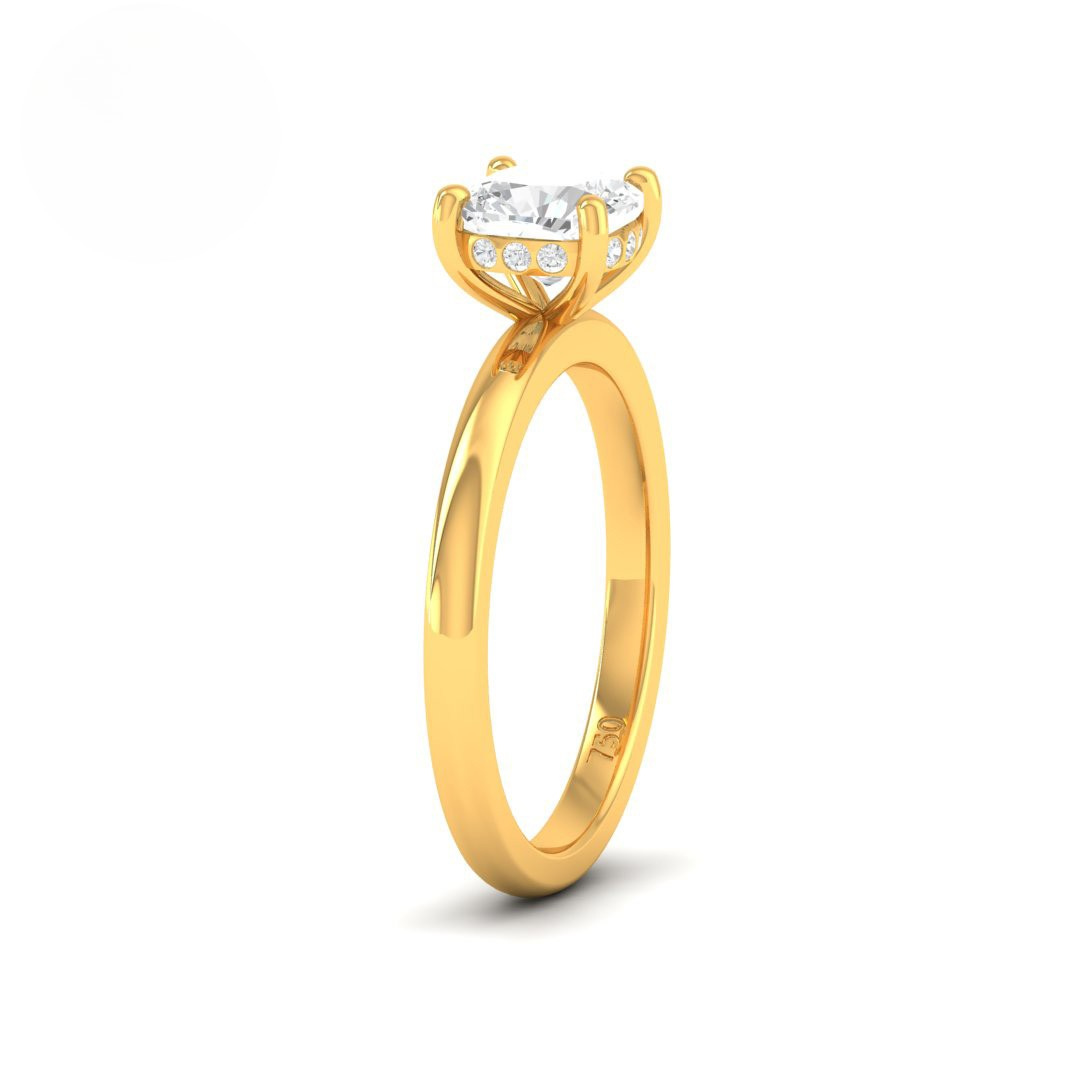 Léa Cushion Cut Diamond With Hidden Halo Engagement Ring