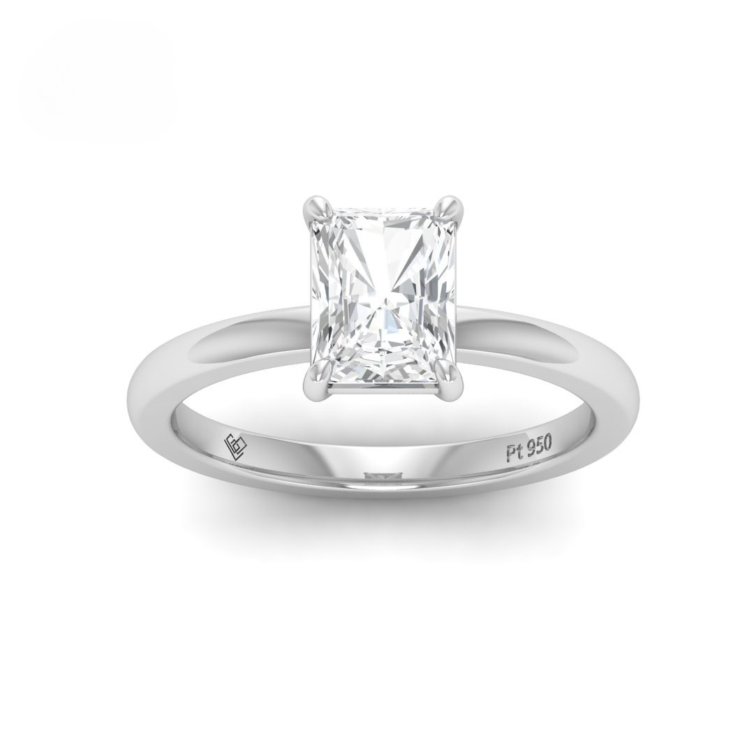 Noémie Solitaire Radiant Cut With Diamond Engagement Ring