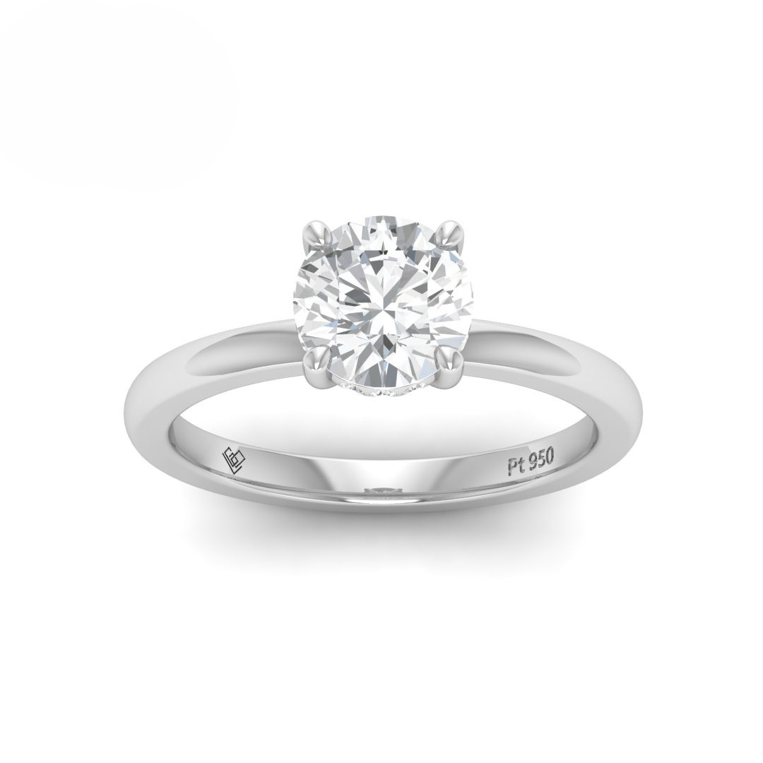 Léa Round Cut Diamond With Hidden Halo Engagement Ring
