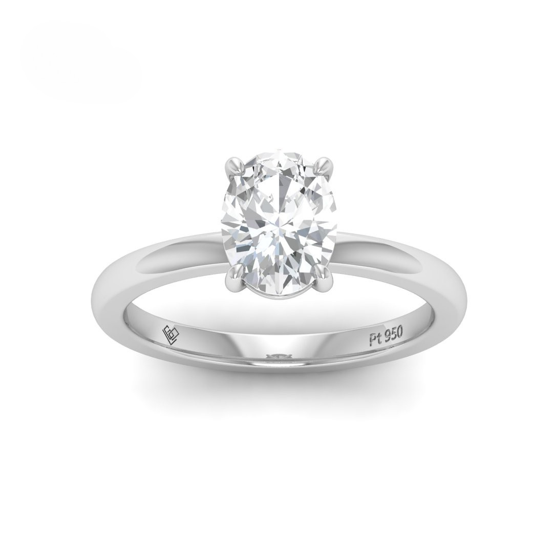 Bague de fiançailles Noémie Solitaire ovale avec diamant