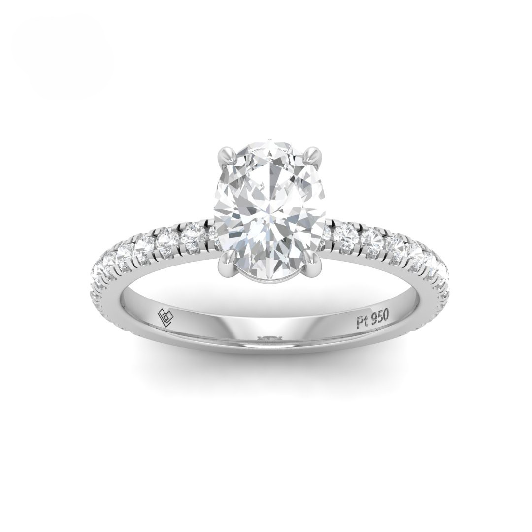 Abigail Oval With Diamond Band Engagement Ring