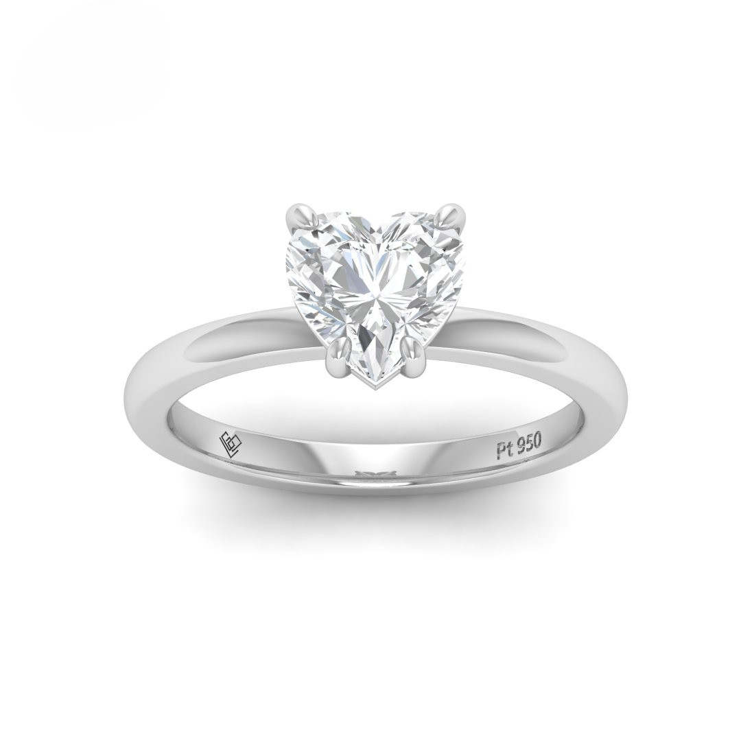 Noémie Solitaire Heart Cut With Diamond Engagement Ring
