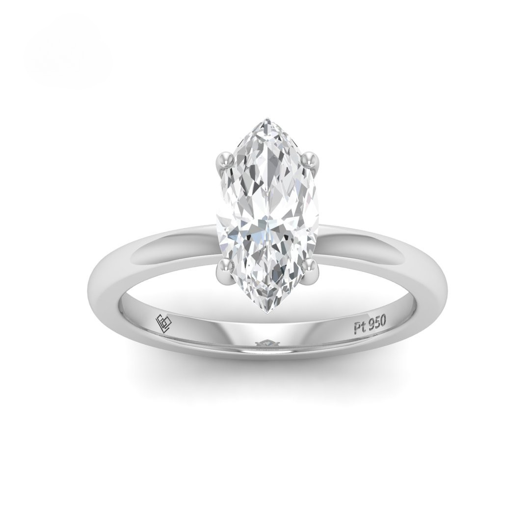 Noémie Solitaire Marquise Cut With Diamond Ring