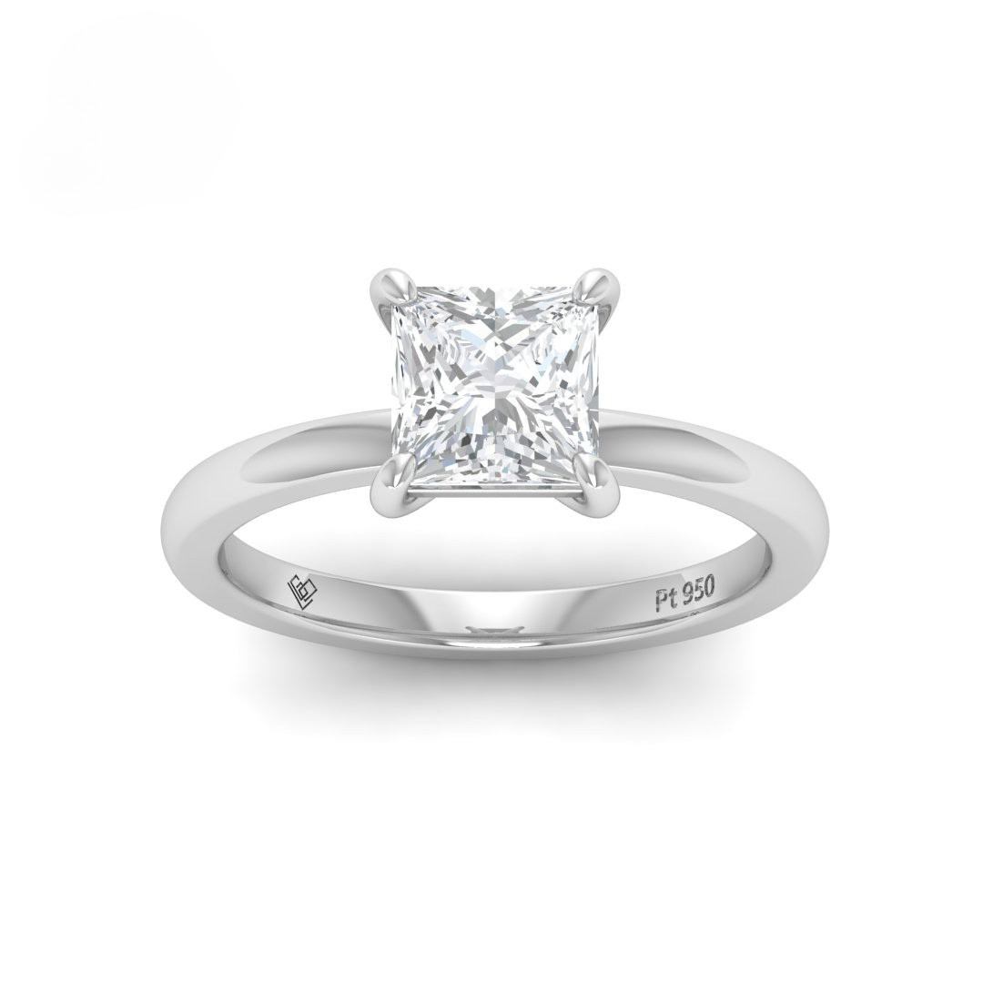 Noémie Solitaire Princess Cut With Diamond Engagement Ring