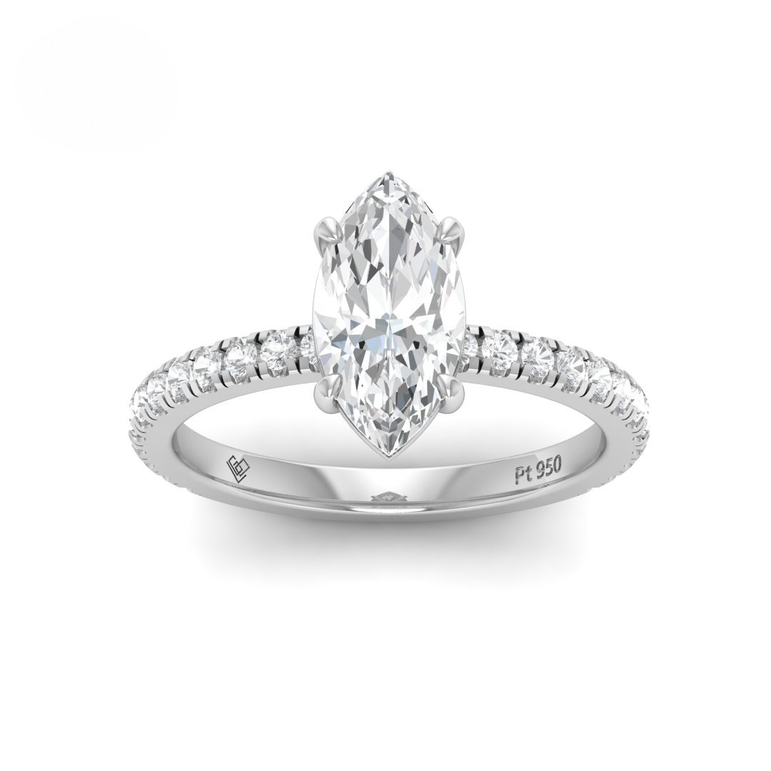 Abigail Marquise With Diamond Band Engagement Ring
