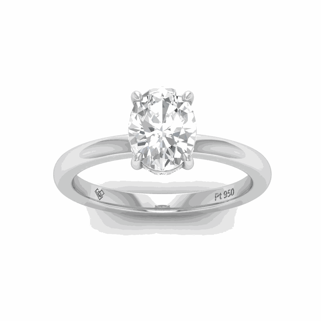 Léa Oval Cut Diamond With Hidden Halo Engagement Ring