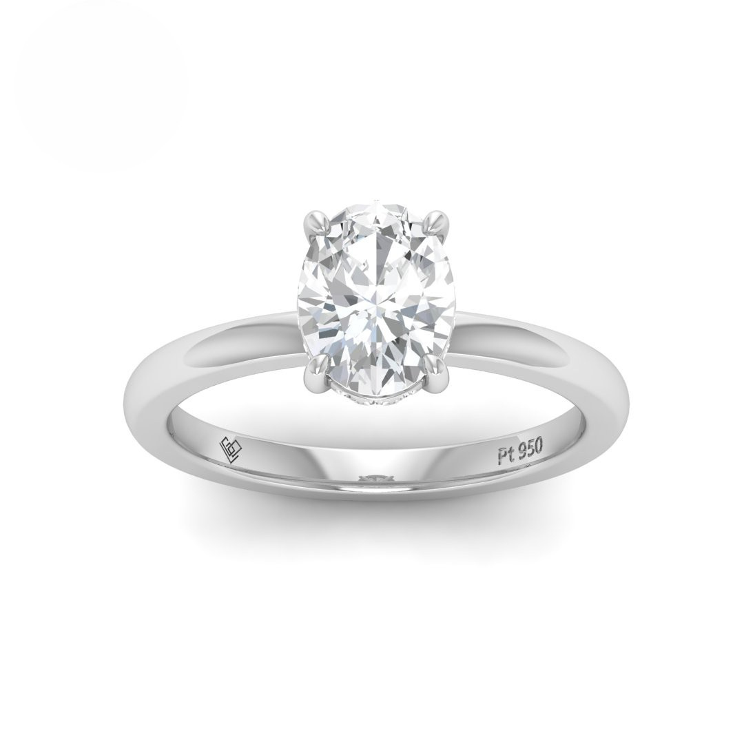 Léa Oval Cut Diamond With Hidden Halo Engagement Ring