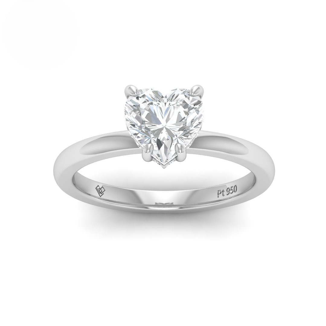 Léa Heart Cut Diamond With Hidden Halo Engagement Ring