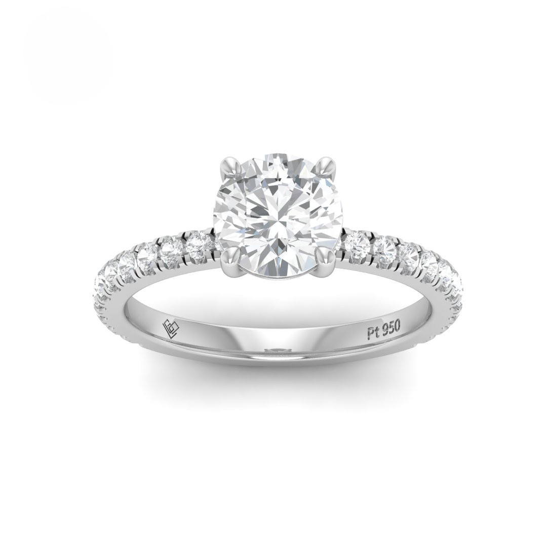 Abigail Round With Diamond Band Engagement Ring