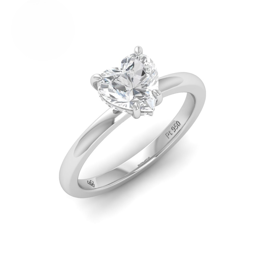 Léa Heart Cut Diamond With Hidden Halo Engagement Ring