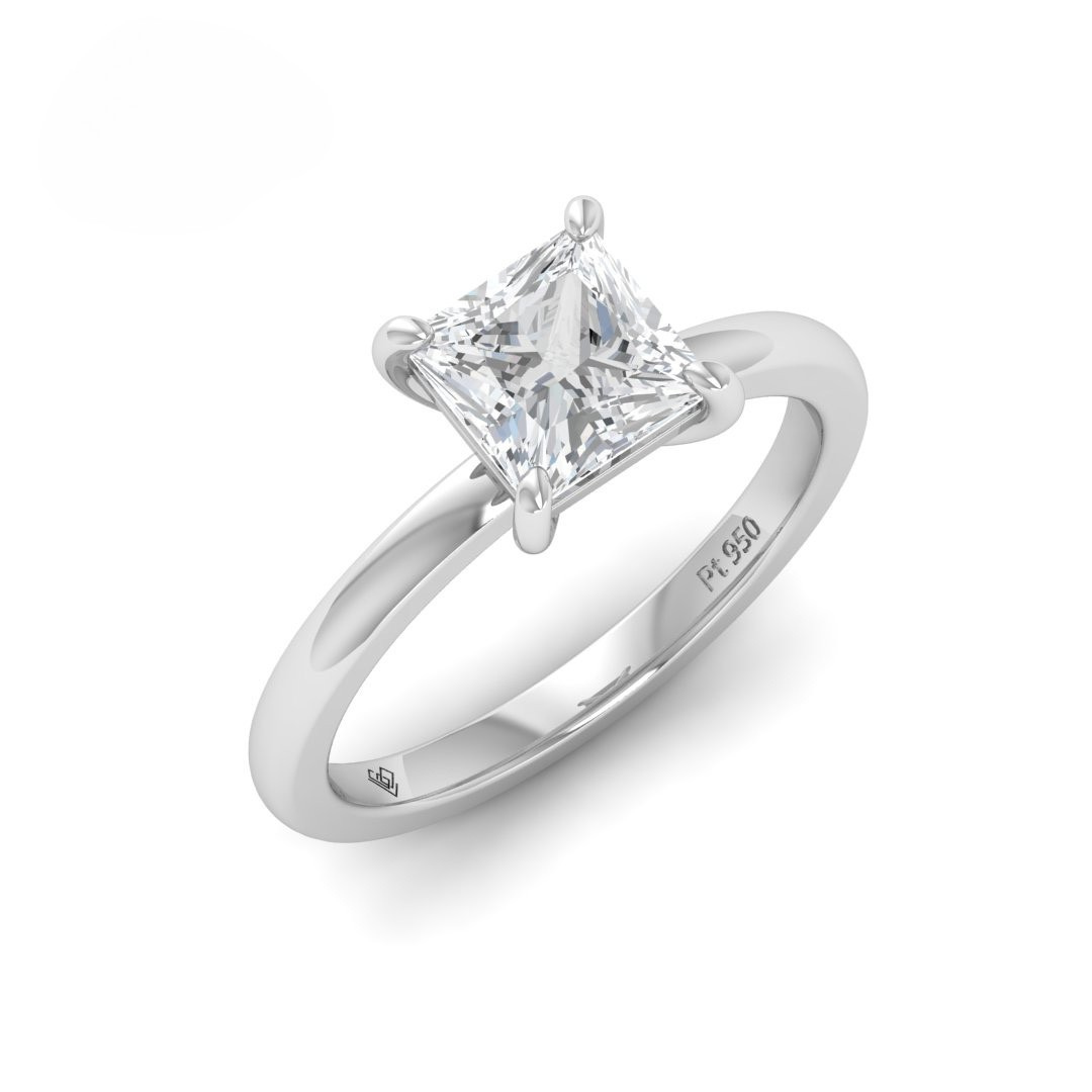 Noémie Solitaire Princess Cut With Diamond Engagement Ring