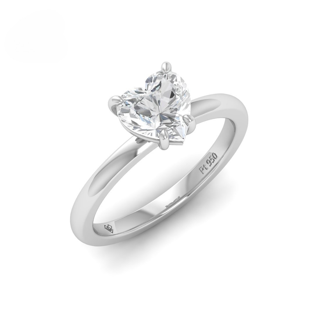 Noémie Solitaire Heart Cut With Diamond Engagement Ring