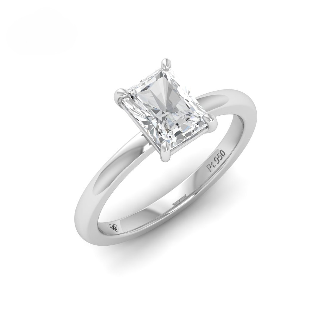 Noémie Solitaire Radiant Cut With Diamond Engagement Ring