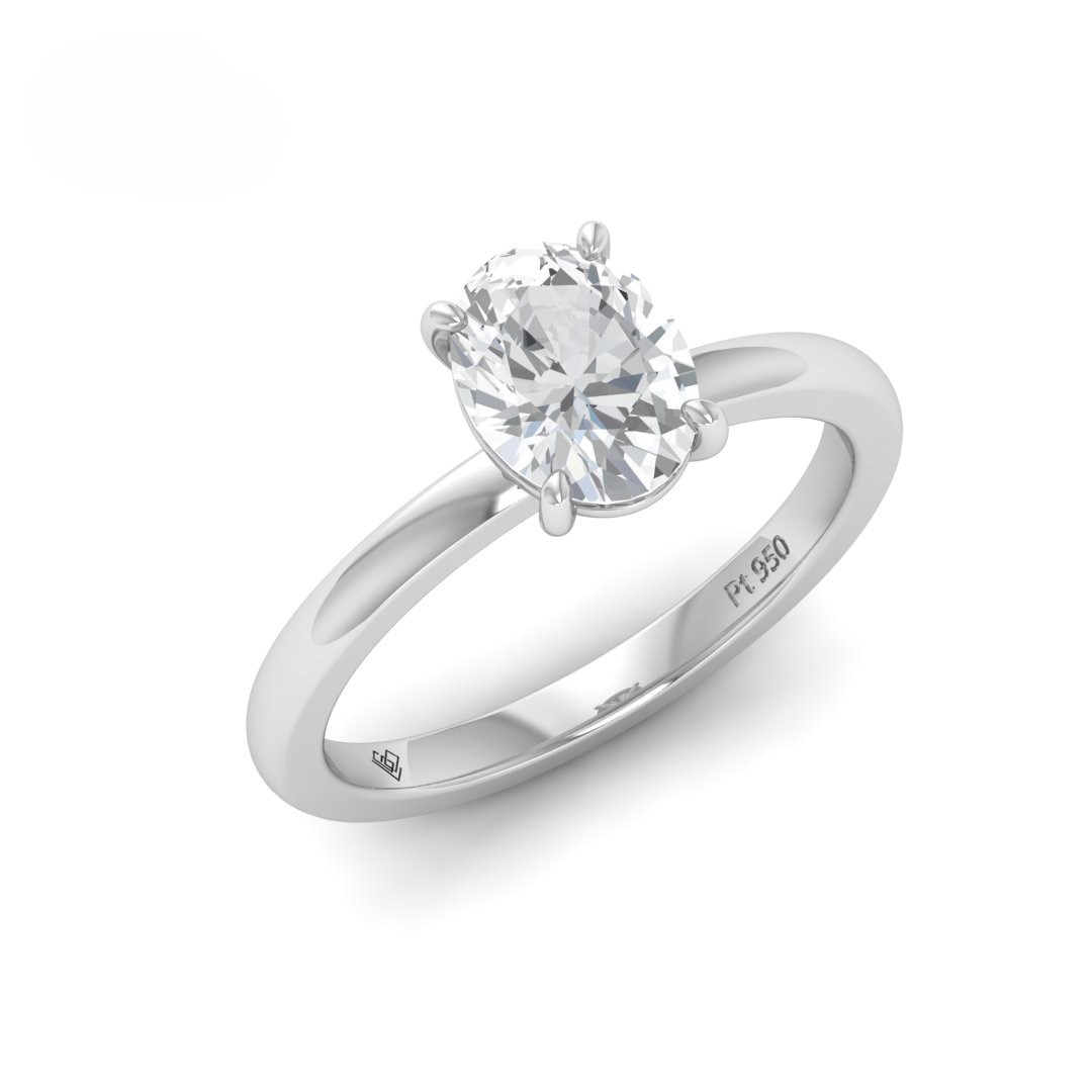 Noémie Solitaire Oval Cut With Diamond Engagement Ring