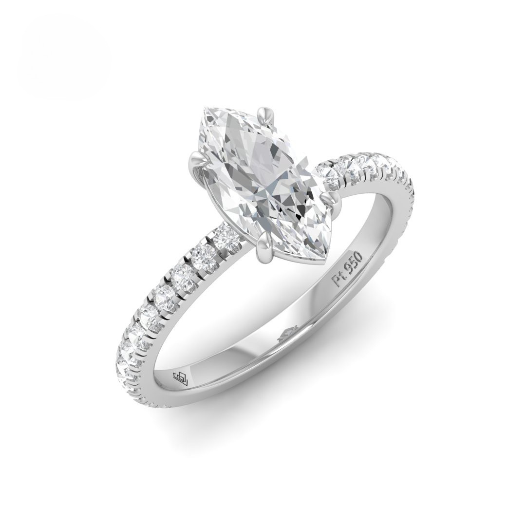 Abigail Marquise With Diamond Band Engagement Ring