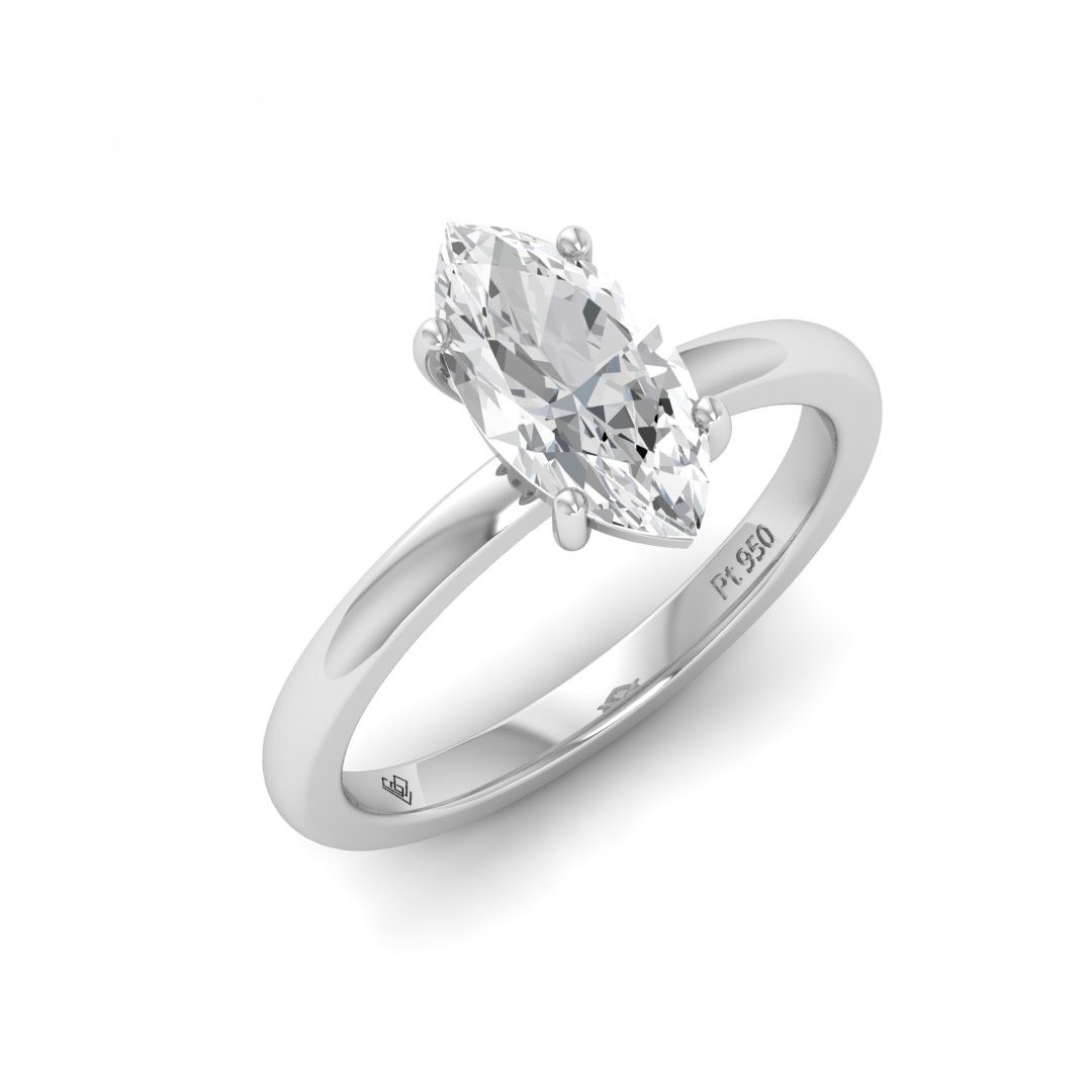 Noémie Solitaire Marquise Cut With Diamond Ring