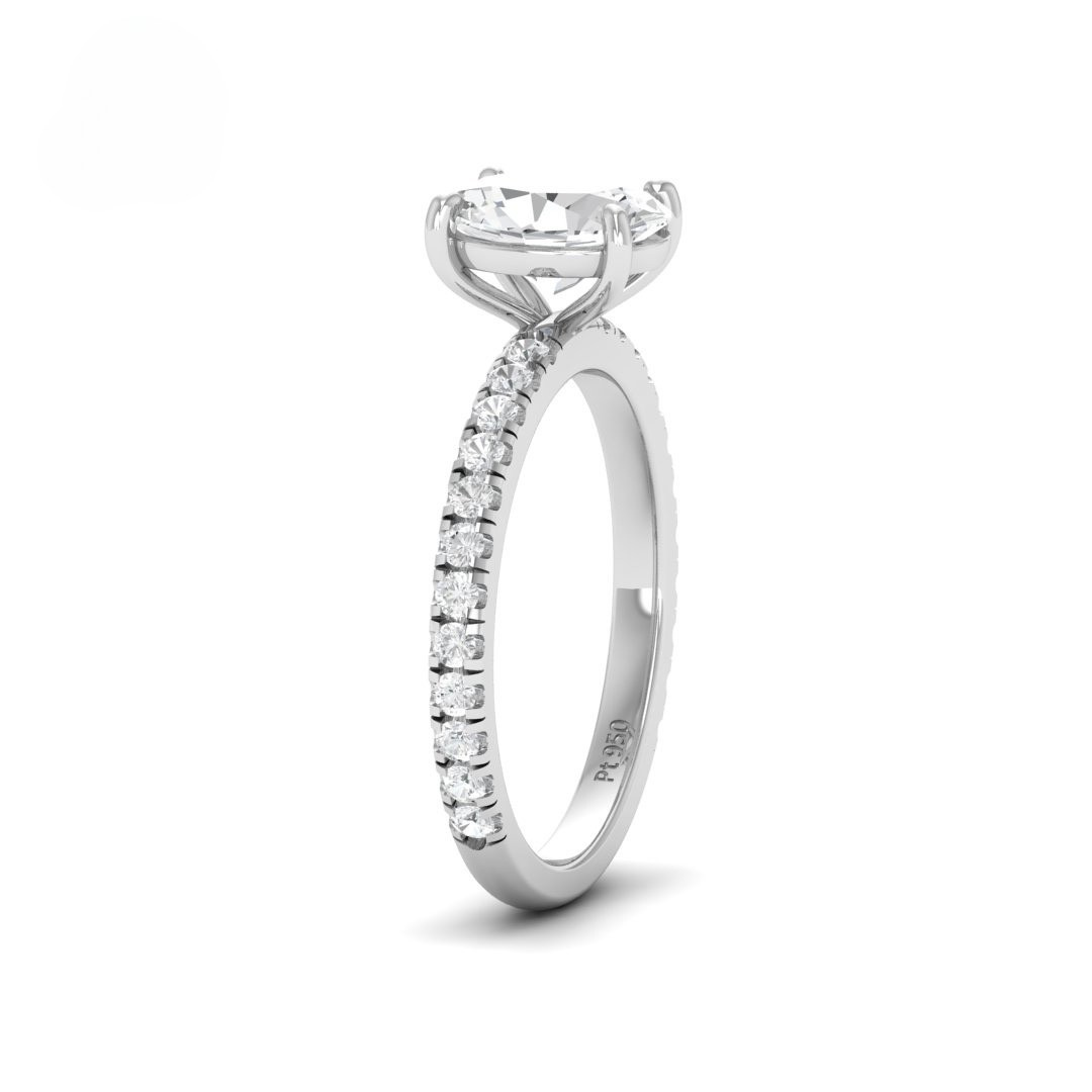 Abigail Oval With Diamond Band Engagement Ring
