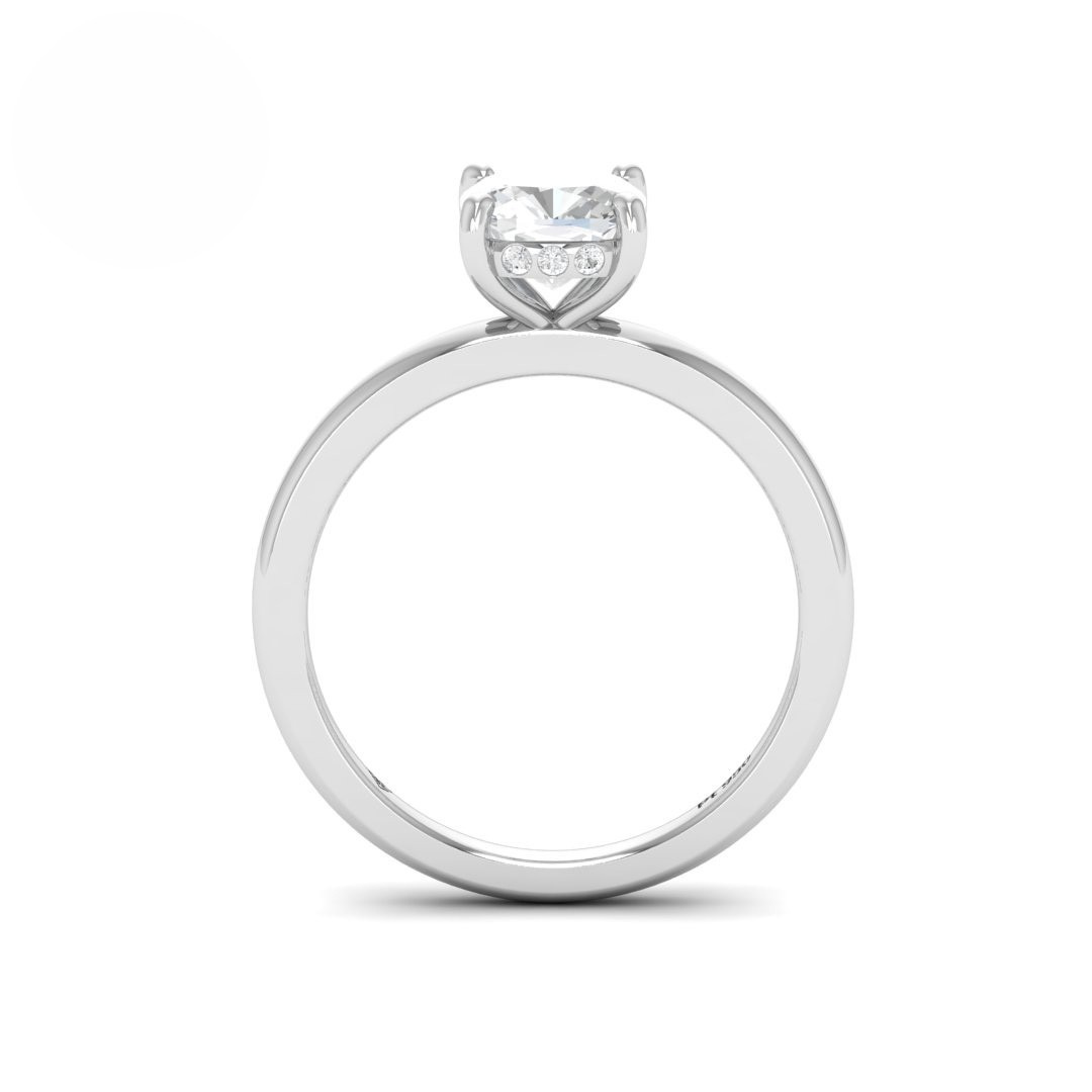 Léa Cushion Cut Diamond With Hidden Halo Engagement Ring