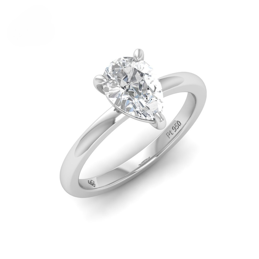 Noémie Solitaire Pear Cut With Diamond Engagement Ring