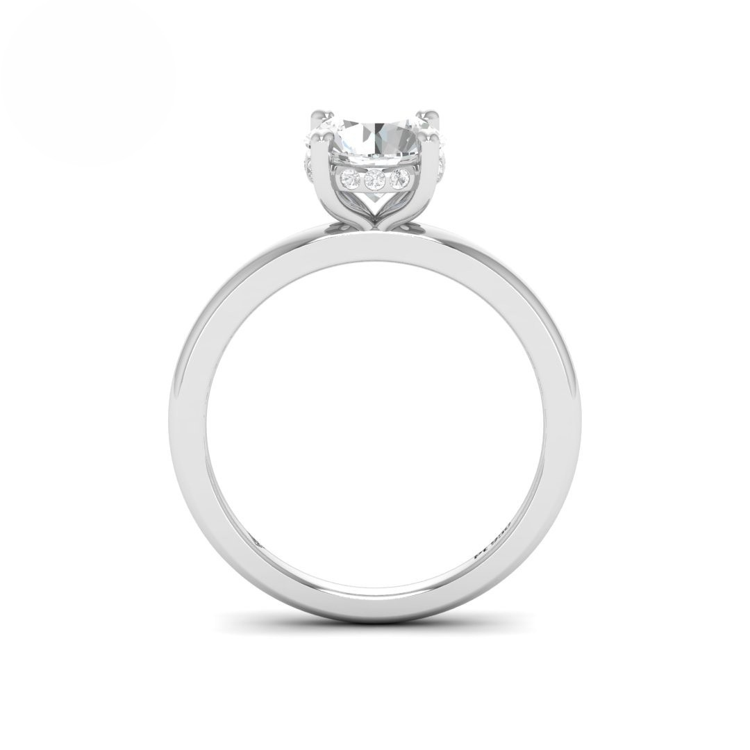Léa Round Cut Diamond With Hidden Halo Engagement Ring