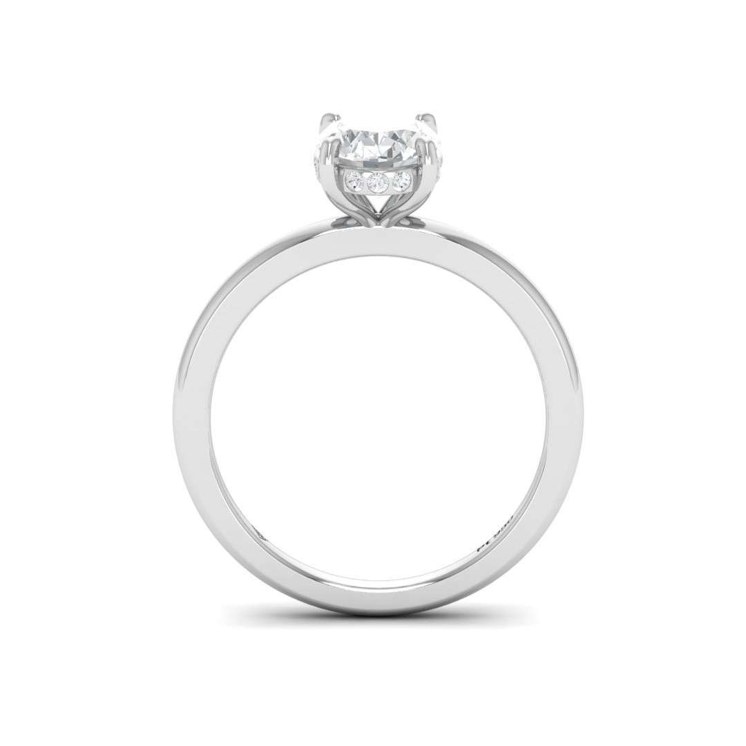 Léa Oval Cut Diamond With Hidden Halo Engagement Ring