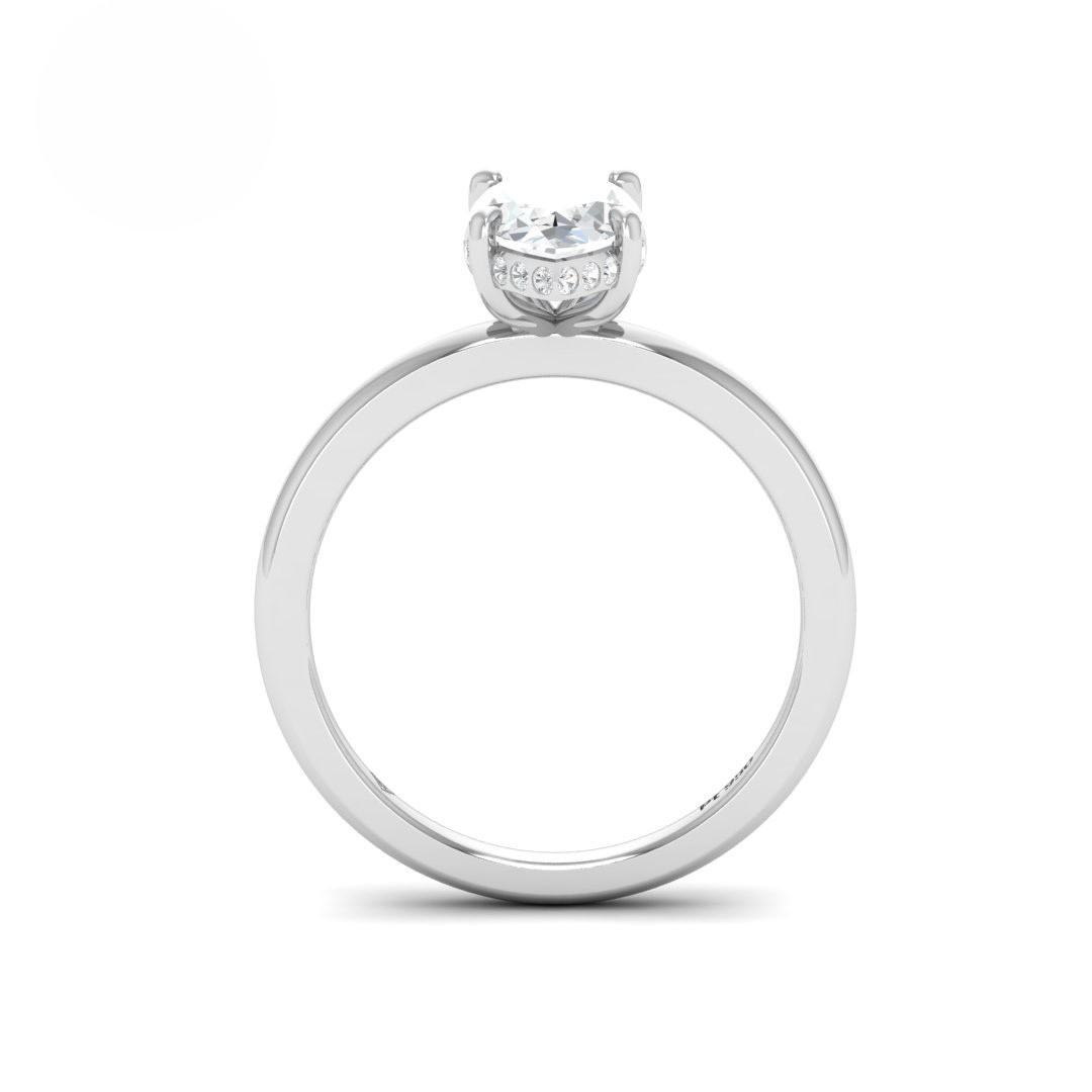 Léa Marquise Cut Diamond With Hidden Halo Engagement Ring