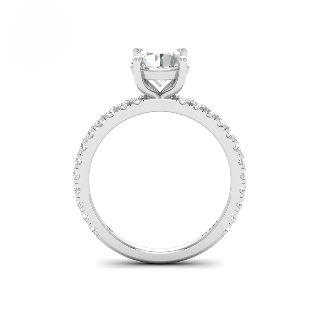 Abigail Round With Diamond Band Engagement Ring