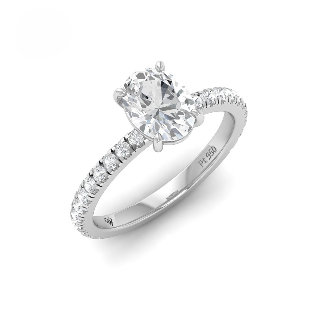 Abigail Oval With Diamond Band Engagement Ring