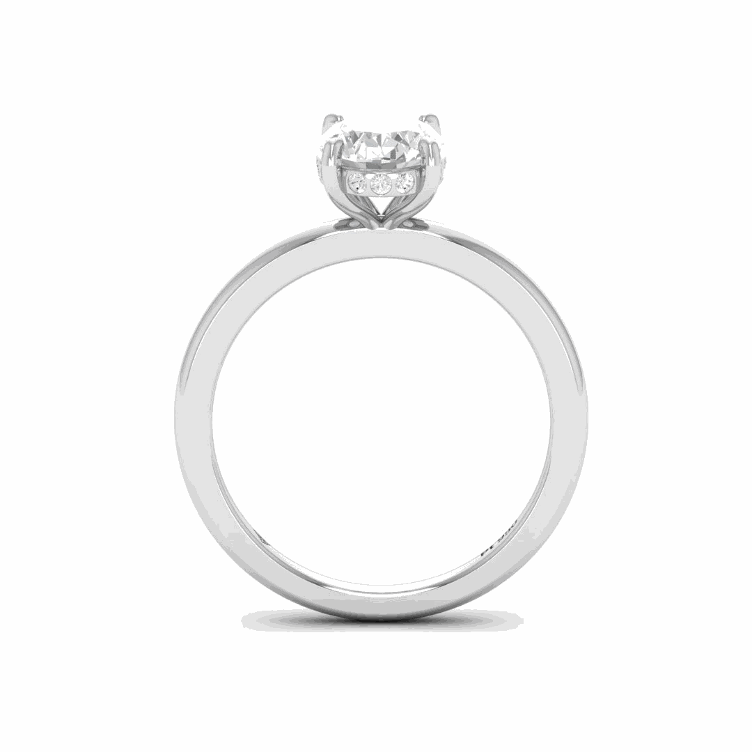 Léa Oval Cut Diamond With Hidden Halo Engagement Ring