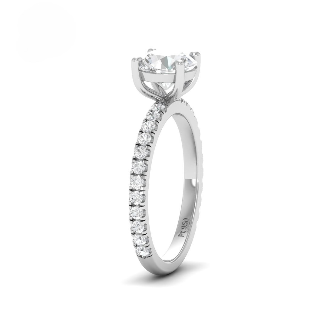 Abigail Round With Diamond Band Engagement Ring
