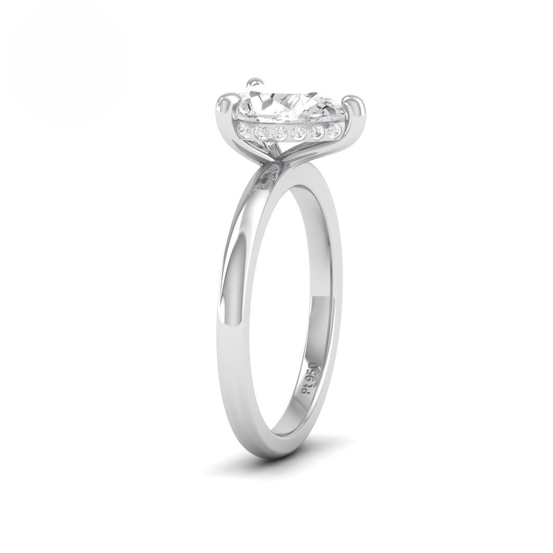 Léa Pear Cut Diamond With Hidden Halo Engagement Ring