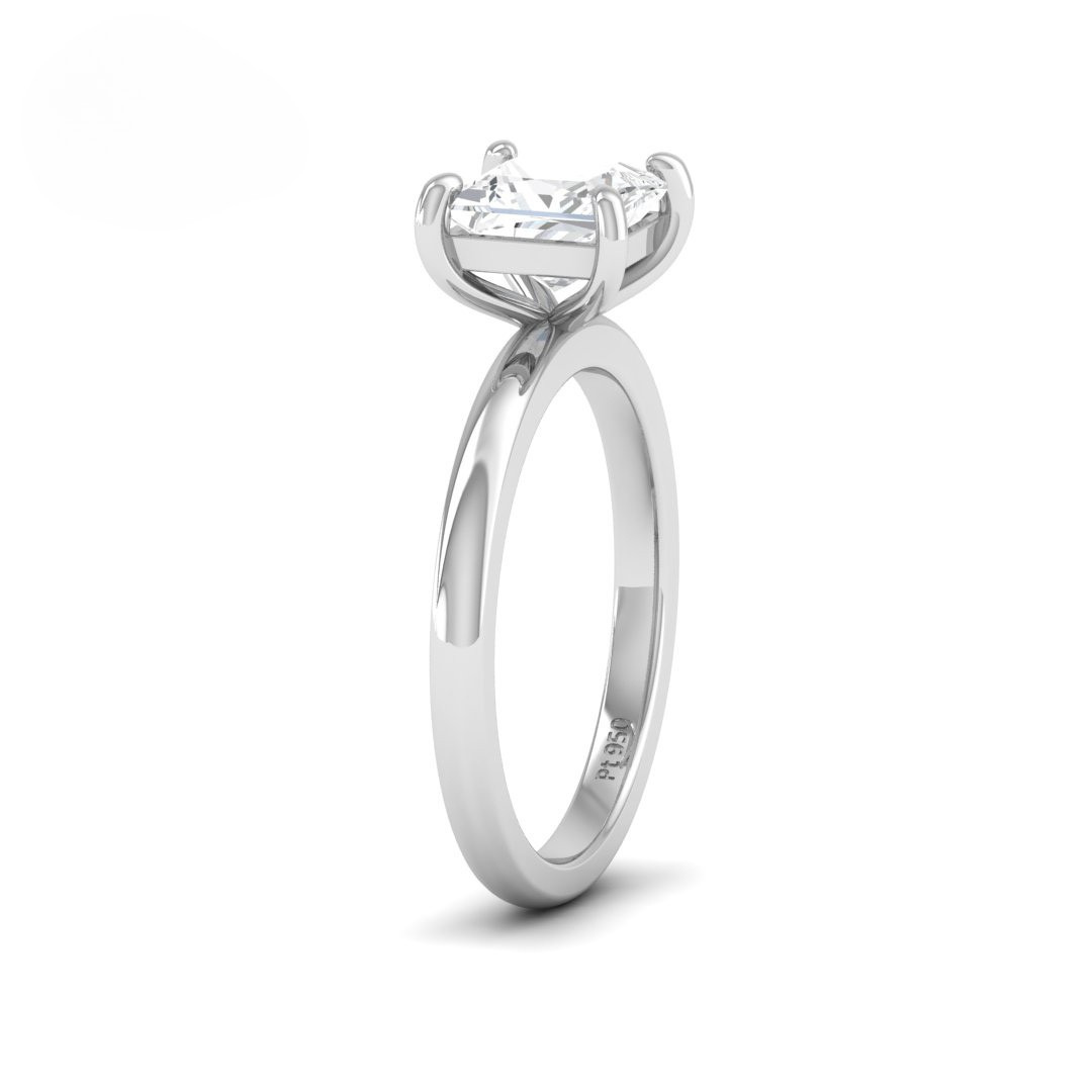 Noémie Solitaire Princess Cut With Diamond Engagement Ring