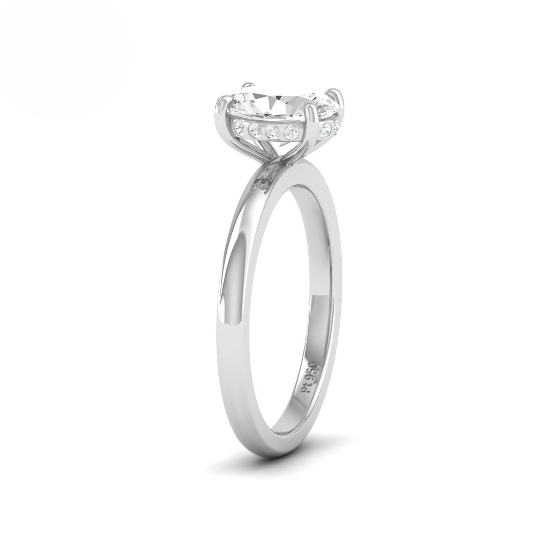 Léa Oval Cut Diamond With Hidden Halo Engagement Ring