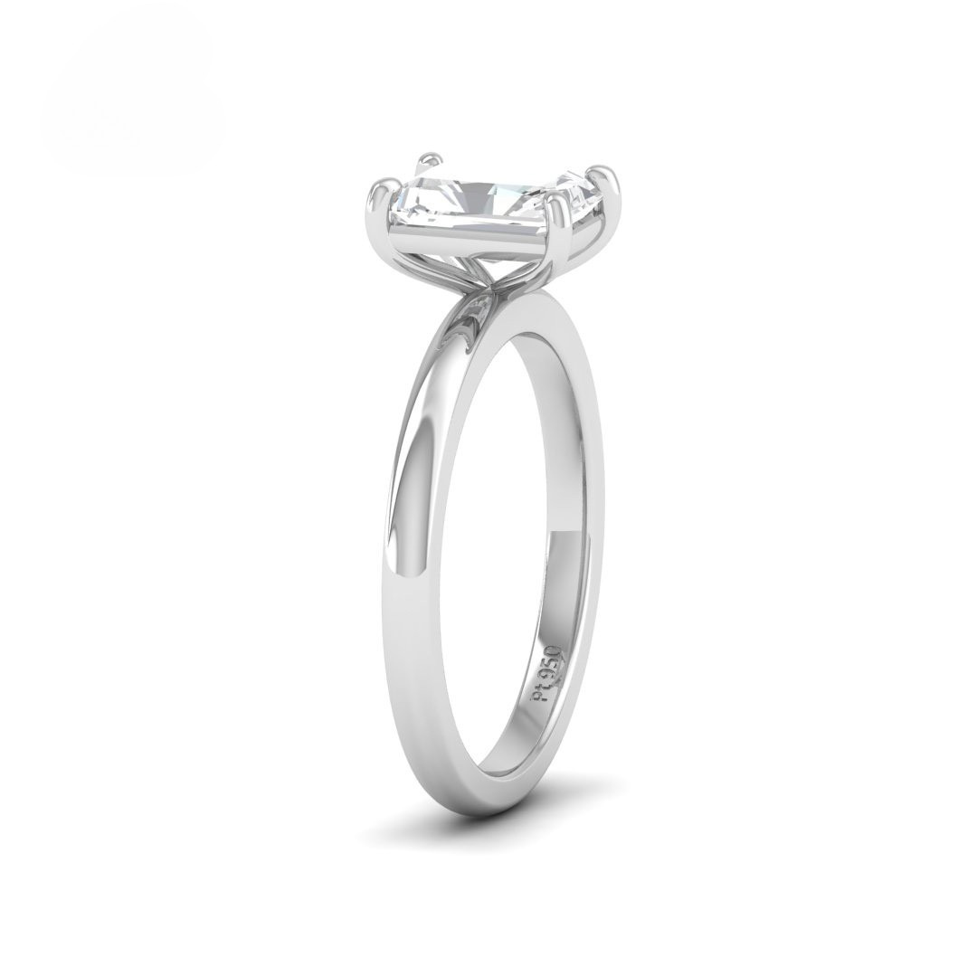 Noémie Solitaire Radiant Cut With Diamond Engagement Ring