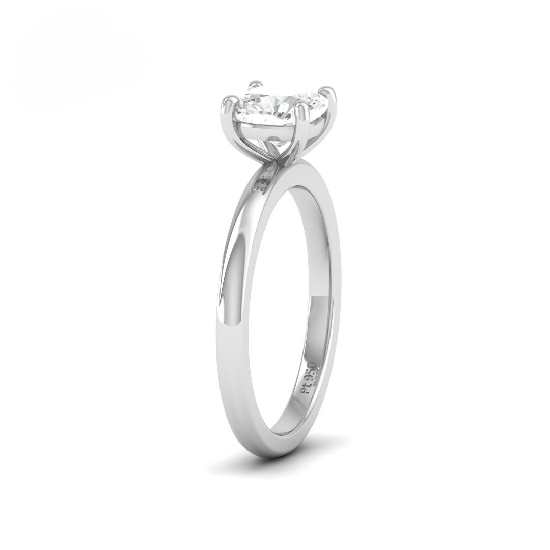 Noémie Solitaire Cushion Cut With Diamond Engagement Ring