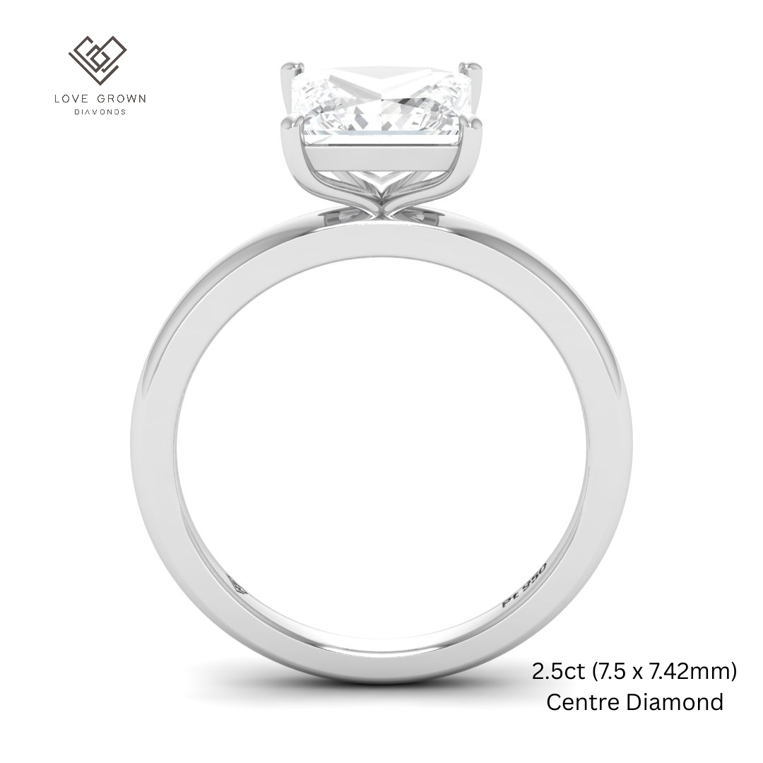Noémie Solitaire Princess Cut With Diamond Engagement Ring