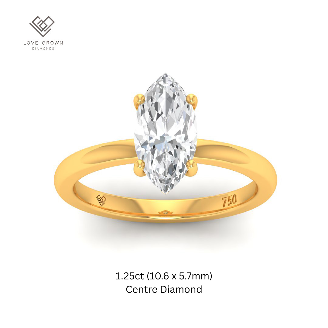 Noémie Solitaire Marquise Cut With Diamond Ring