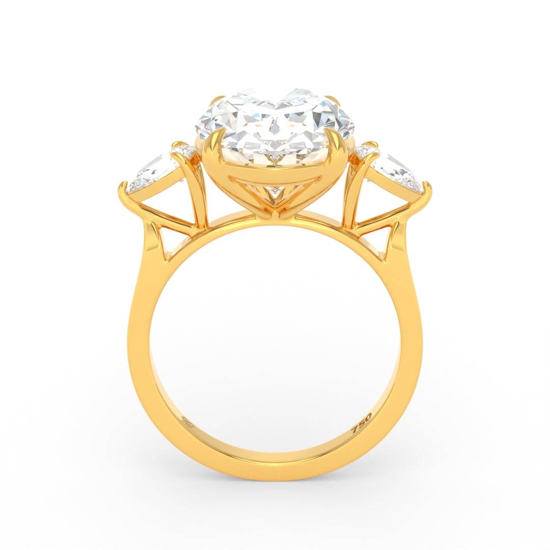 Sofia Oval Cut Diamond Engagement Ring With A Pear Cut Side Diamonds