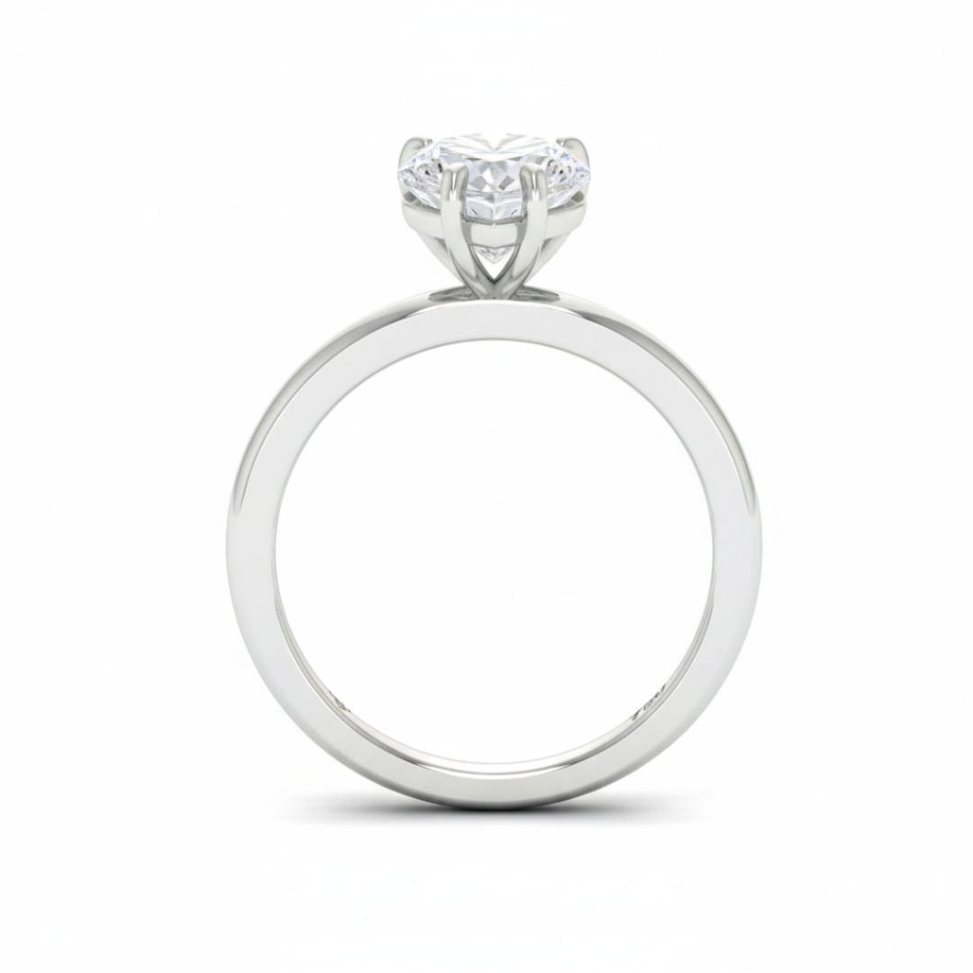 Noémie Solitaire Heart Cut With Diamond Engagement Ring