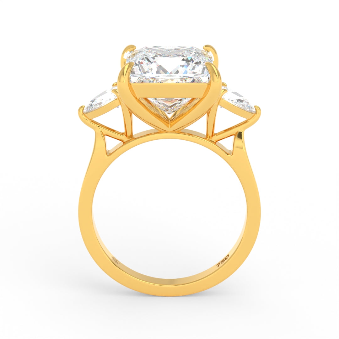 Sofia Princess Cut Diamond Engagement Ring With A Pear sides