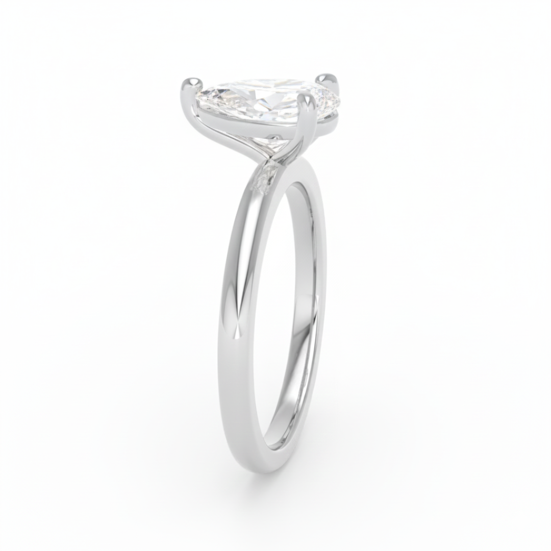 Noémie Solitaire Pear Cut With Diamond Engagement Ring