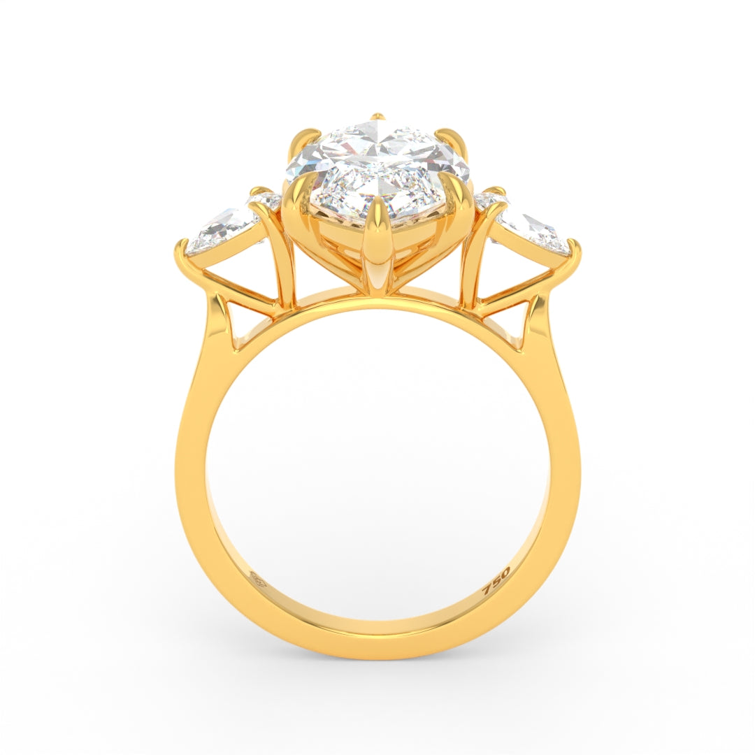 Sofia Marquise Cut Diamond Engagement Ring with Pear Cut Side Diamonds