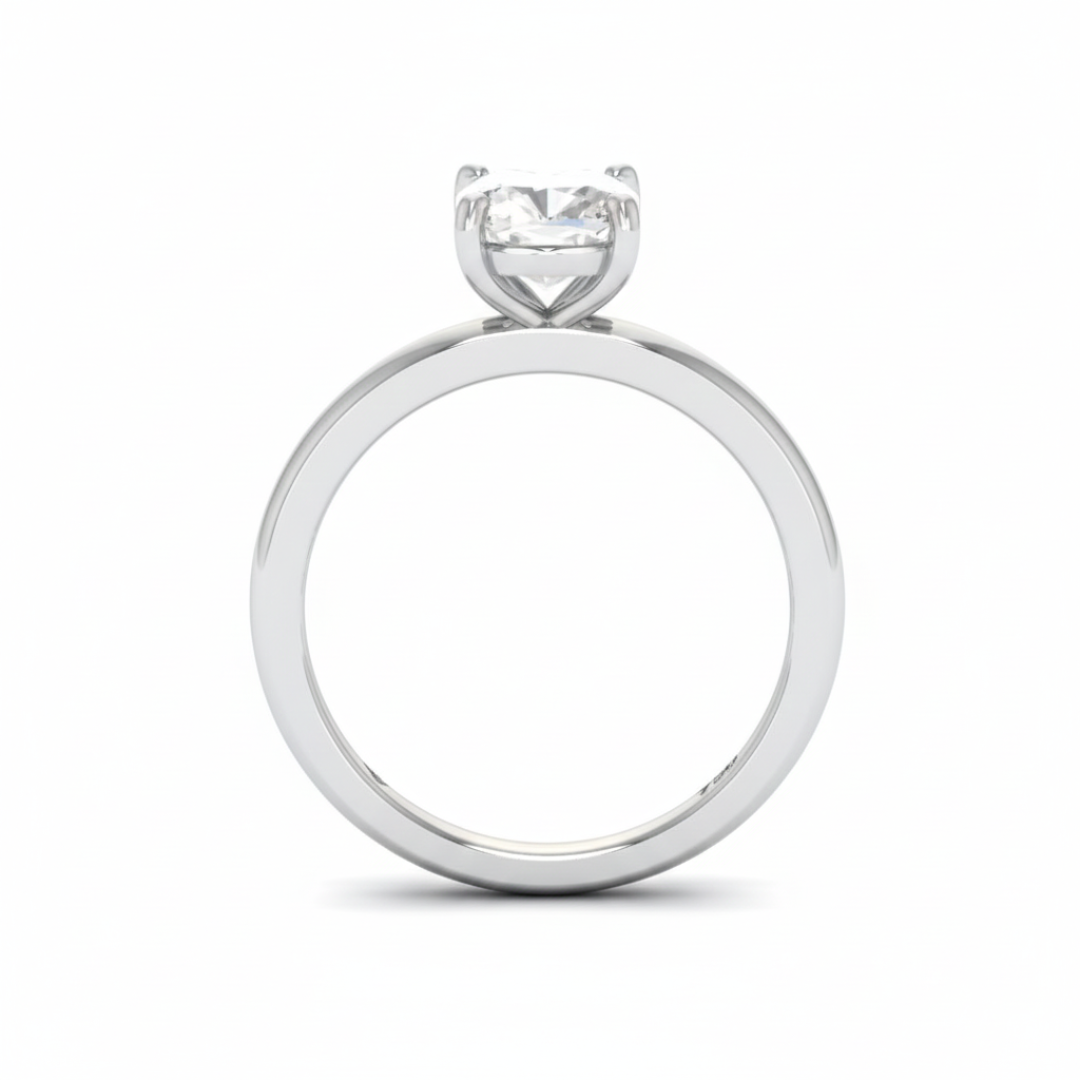 Noémie Solitaire Cushion Cut With Diamond Engagement Ring