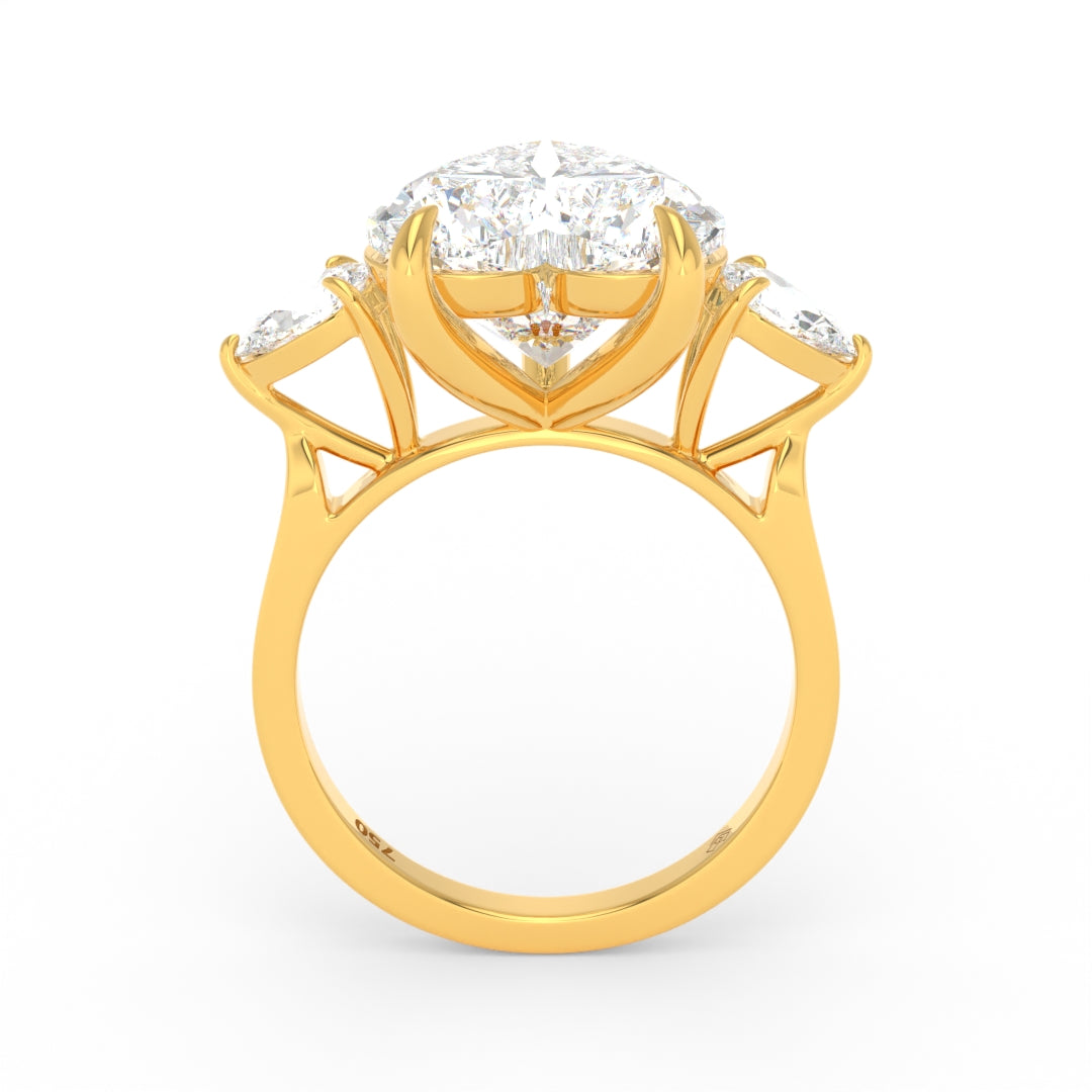 Sofia Heart Cut Diamond Engagement Ring With A Pear Cut Side Diamonds