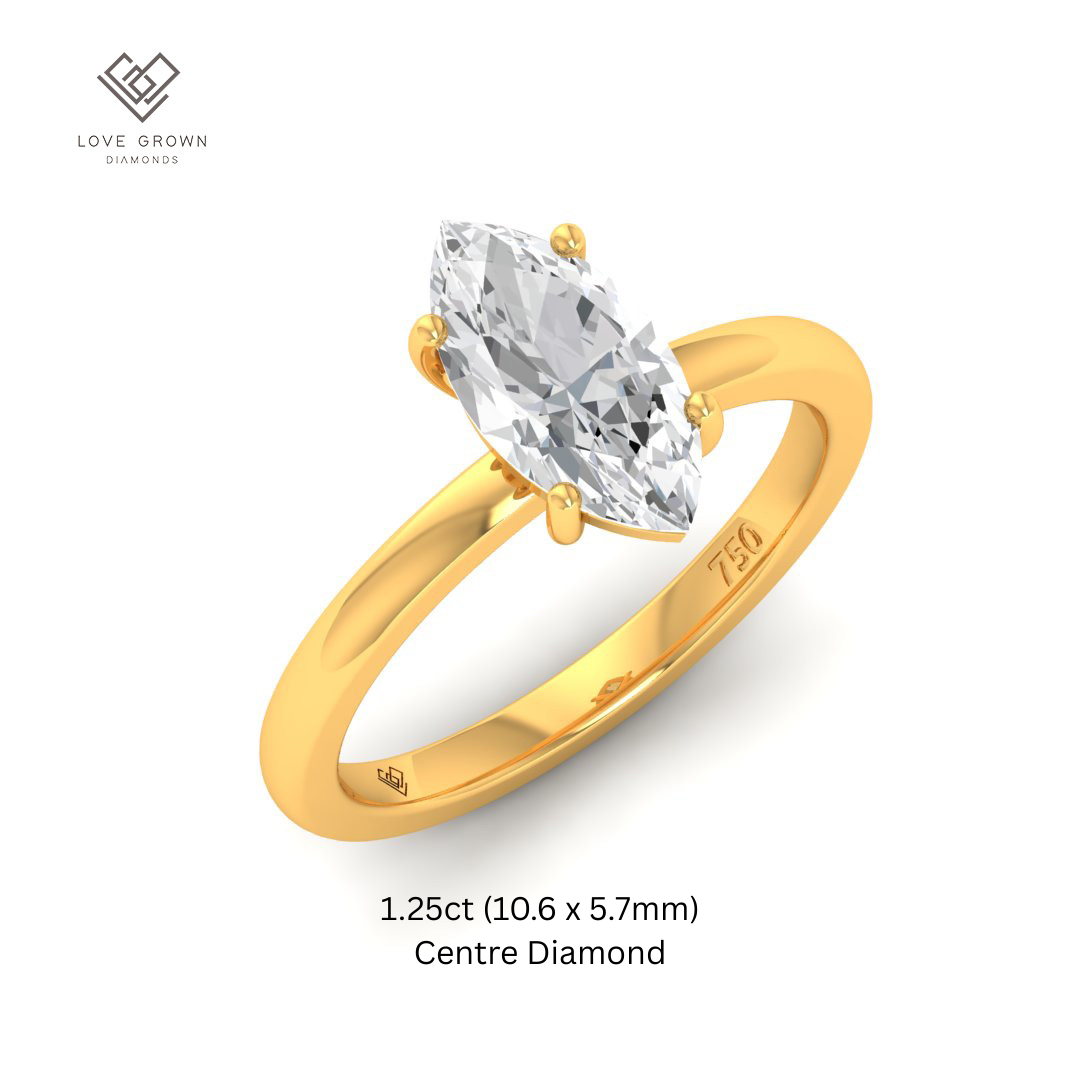 Noémie Solitaire Marquise Cut With Diamond Ring