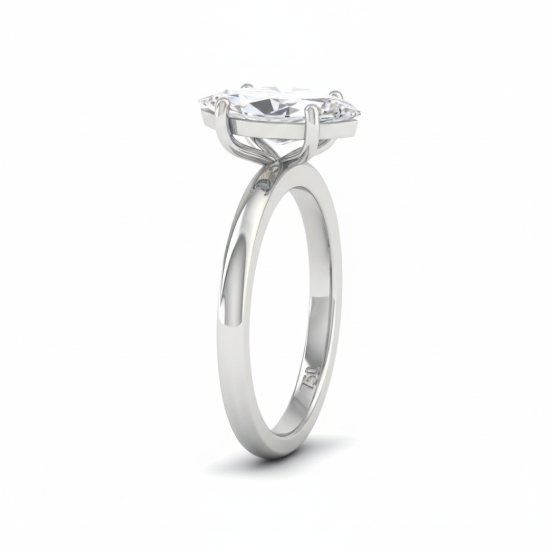 Noémie Solitaire Marquise Cut With Diamond Ring