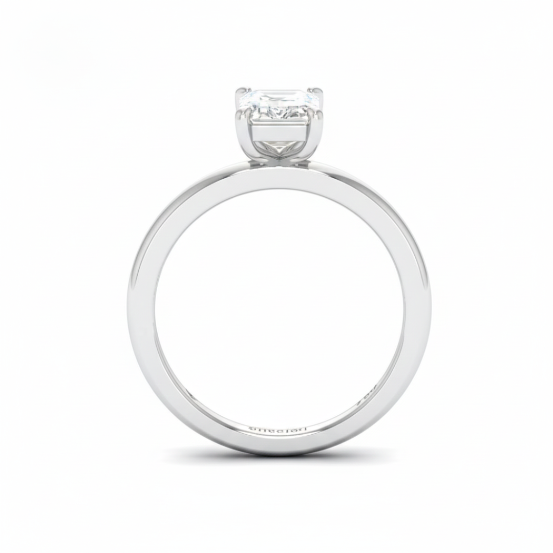 Noémie Solitaire Emerald Cut With Diamond Engagement Ring