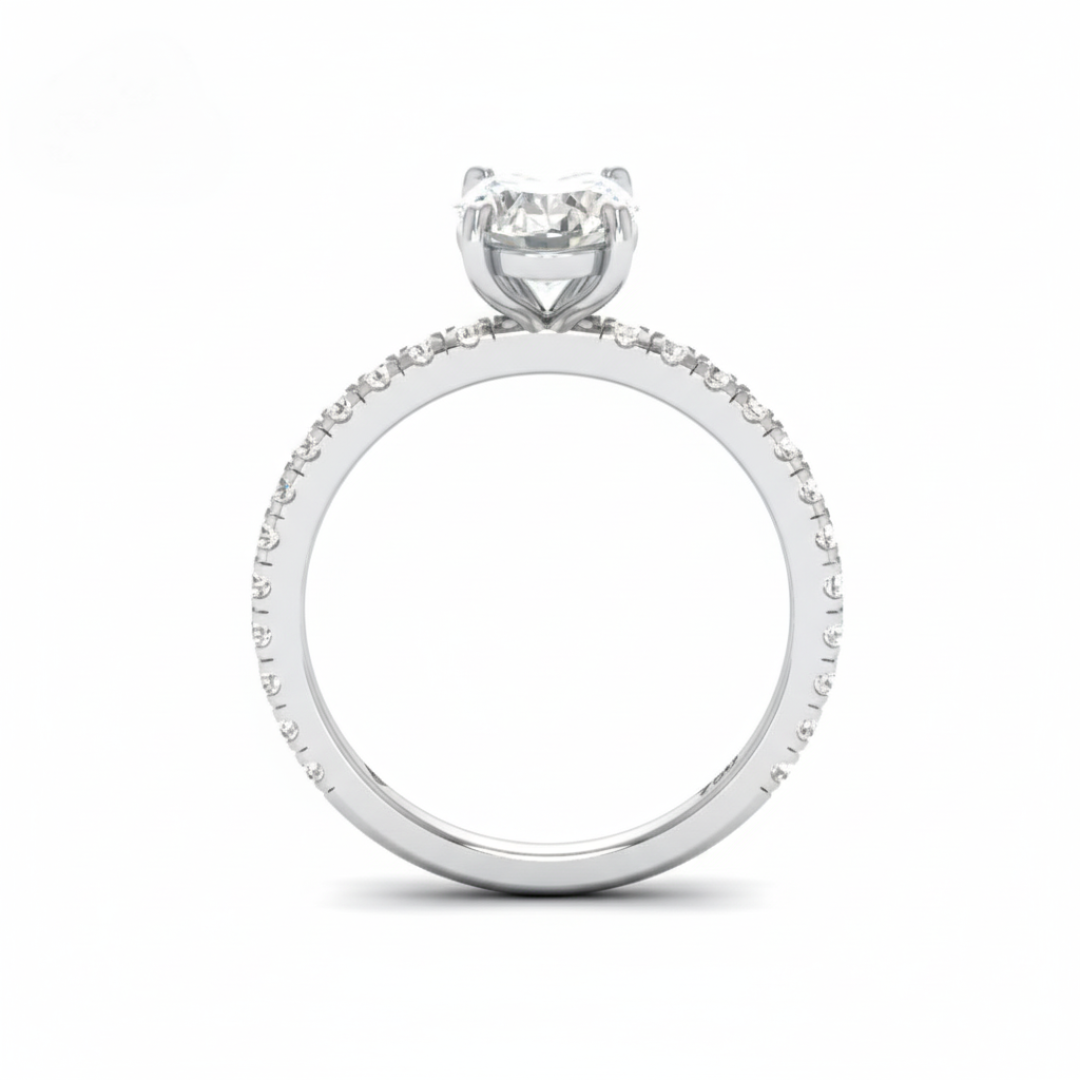 Abigail Oval With Diamond Band Engagement Ring