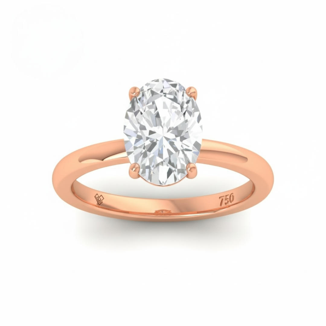 Léa Oval Cut Diamond With Hidden Halo Engagement Ring