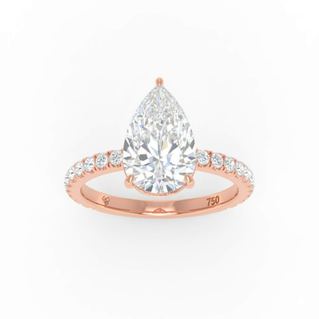 Abigail Pear With Diamond Band Engagement Ring
